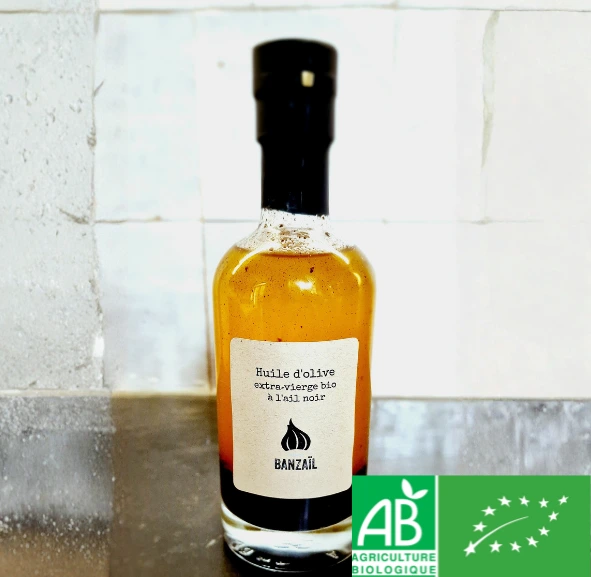 Huile d'olive à l'ail noir Bio